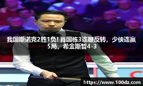 我国斯诺克2胜1负! 肖国栋3连鞭反转，少侠连赢5局，希金斯暂4-3